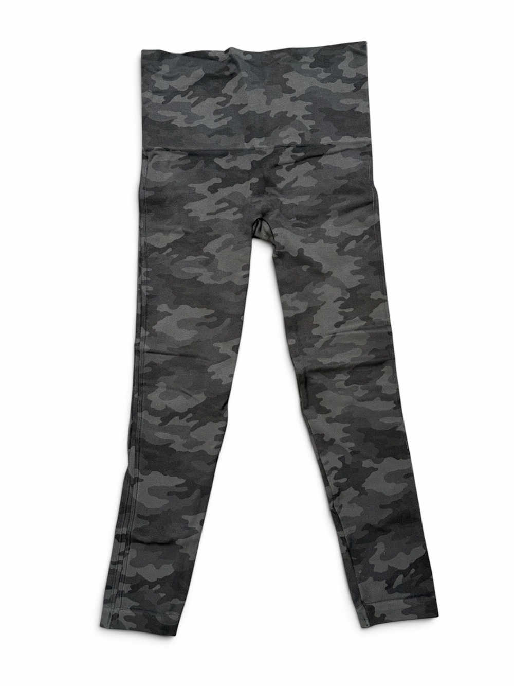 SPANX Women’s Small Black Gray Camo High-Waist Seamless Cropped Leggings